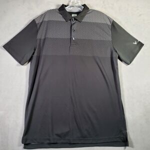 Callaway Golf Polo Shirt Mens L Gray Ombre OptiDri Performance Active Stretch‎